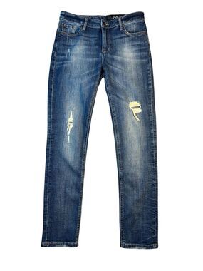 A/X Armani Exchange J44 Women's Relaxed Cigarette Distressed Jeans Size 27